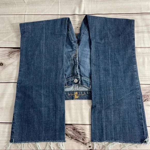 7 For All Mankind Raw Cuffs Blue Jeans Sz 29 - Picture 7 of 15